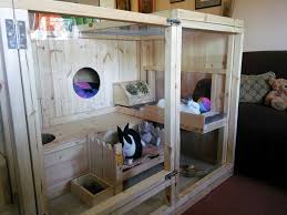Wooden Indoor Rabbit Cage With A See Through Glass Front This Would Be A Good Setup For Chinchillas With A Few M Indoor Rabbit Rabbit Cages Indoor Rabbit Cage