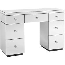 Mirrored 7 Drawer Vanity Dressing Table In White Buy Dressing Tables Dressing Table With Drawers Dressing Mirror Dressing Table Writing Desk