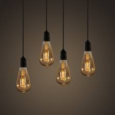 Set Of 4 Holland St21 Amber Led Vintage Filament Light Bulb Hanging Light Bulbs Bulb Pendant Light Filament Bulb Lighting
