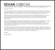 Linux System Administrator Cover Letter Sample Cover Letter Templates Examples