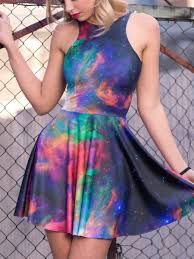 Galaxy Rainbow Reversible Skater Dress 48hr Ww Only 85aud By Black Milk Clothing Planet Dresses Galaxy Outfit Dresses