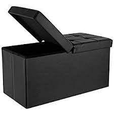 Homfa Sitzbank Sitztruhe Mit Stauraum Klappdeckel Faltbar Leder Schwarz 76x38x38 Mit Bildern Sitztruhe Sitzbank Sitzbank Mit Stauraum