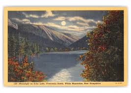 New hampshire fish and game as well as franconia police and firefighters assisted state police on scene, the statement read. White Mountain New Hampshire Moonlight On Echo Lake Vintage Grusskarten Echte Postkarten Online Versenden