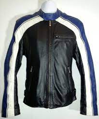 Wilson Leather M Julian Cafe Racer Black Blue White Men S Size M Motorcyclejacket Perfecto Fash Jacket Brands Wearable Technology Fashion Motorcycle Jacket