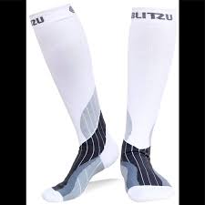 Blitzu Sz Sml Med Compression Socks White Unisex Nwt