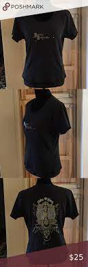 Harley Davidson Graphic Tee Harley Davidson Crop Top Sz L Rhinestone Embellished Front And Back Armpit To Armpit 18 X 21 Clothes Design Fashion Crop Tops