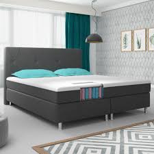 Matratze, topper, platin, h4=sehr fest ab ca.100kg, 140 cm. Paket Boxspringbett Boston Plus Mit Integriertem Topper 180x200 Webstoff Anthrazit Ceres Webshop