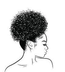 Curly Beauty Girl Illustration Isolated On Clear Background Double Buns With Long Hair Hand Draw Idea F Afro Hair Drawing How To Draw Hair Black Art Pictures