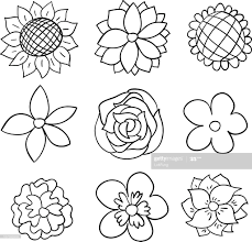 Sketch Drawing Of Flowers High Resolution Jpg File Included Cartoon Flowers Black And White Cartoon Flower Coloring Pages