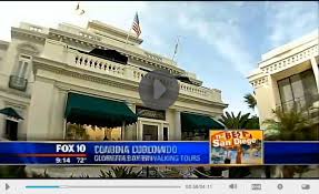 Across from coronado beach and hotel del and steps away from numerous restaurants, shopping and galleries to enjoy while on this resort island. Walking Tours Of Coronado Glorietta Bay Inn Featured On Fox 10 Arizona Video Coronado Times