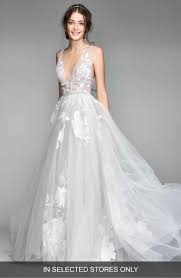Willowby Galatea Embroidered V Neck Tulle Wedding Dress Wedding Dress Necklines Plunging Neckline Wedding Dress Watters Wedding Dress