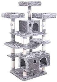 Amazon Com Bewishome Large Cat Tree Condo With Sisal Scratching Posts Perches Houses Hammock Cat Tower Furnitur Large Cat Tree Cat Tree House Cool Cat Trees