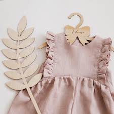 Powder Linen Ruffle Romper Kids Outfits Organic Baby Clothes Toddler Outfits