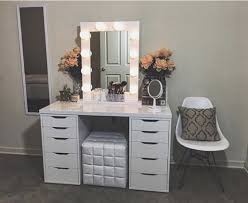 Jaxpety white vanity sets, makeup vanity table with flip up mirror bedroom dresser table jewelry storage. Beautiful White Vanity With Flowers Vanity Design Bedroom Vanity Home Decor