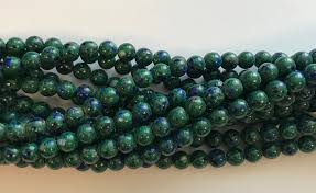 Natural Azurite 6mm 8mm 10mm 12mm Round Gemstone Bead 15 Inch Strand