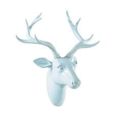 Deco Murale Cerf En Resine Bleu Clair 53 X 60 Cm Polaire Maisons Du Monde Deco Murale Parement Mural Bleu Clair