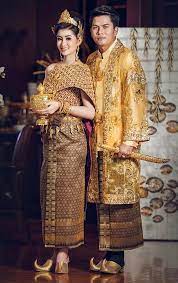 Khmer Wedding Costume Thai Traditional Dress Thailand Wedding Dress Cambodian Wedding Dress