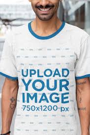 Download Placeit Ringer T Shirt Mockup Of A Bearded Man Smiling