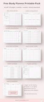 Free Student Printable Planner Pages Study Plan Cheatsheet Emmastudies Study Planner Printable Study Planner School Study Tips