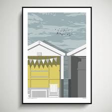 Traditional beach huts at thorpe bay, near a convenient airport (istock). Brighton Beach Huts Sunrise Print Linescapes