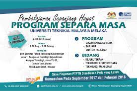 Program yang ditawarkan adalah secara sepenuh masa atau separuh masa dalam pengajian berikut: Utem Malaysia On Twitter Berminat Untuk Menyambung Pengajian Di Utem Secara Separa Masa Syarat Permohonan Kemasukan Boleh Dicapai Melalui Https T Co Y9gvgjoqcz Https T Co Okhzwpqg3m