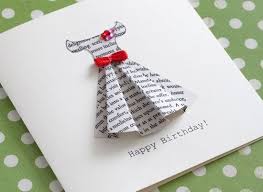Create the shape of the card. Book Print Dress Card Template Unique Greeting Cards Birthday Cards Diy Handmade Birthday Cards