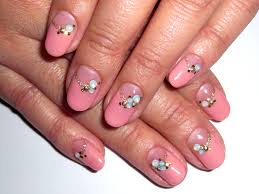サーモンピンク逆フレンチネイル Yucca Nail ネイルデザイン集