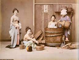 Raimund Von Stillfried Ratenicz Attr Tre Donne Al Bagno 1880 Japanese Bath House Japan Japanese History