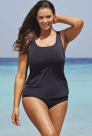 Black Classic Tankini Plus Size Tankini Black Tankini Plus Size Swimwear