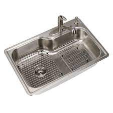 Home depot sells everything under the sun, but we think there's compelling value in the faucet aisle. Glacier Bay All In One Drop In Stainless Steel 33 In 4 Hole Single Bowl Kitchen Sink Vt3322b1 The Home Depot