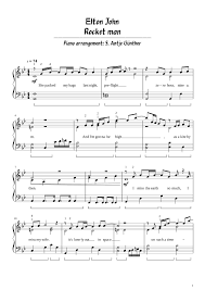 Sheet music arranged for piano/vocal/chords, and singer pro in bb major (transposable). Elton John Rocket Man Piano Solo Words With Fingering Mit Fingersatz Sheet Music For Piano Solo Musescore Com