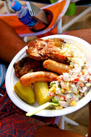 Both the root (boiled or baked like a potato) and the leaves are eaten, indeed, the leaves (called lu and used profusely in umu baking as well as boiled and eaten similarly to spinach) are one of the few indigenous greens found in the kingdom. Typical Tongan Bbq Plate Takapufavorites Raw Fish Bbq Kumala Potatosalad Yum Litaskitchen Polynesian Food Island Food Food