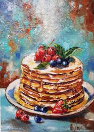 Berry Pancakes Oil Painting Shop Online On Livemaster With Shipping Food Sketch Berry Pancakes Diy Cookbook