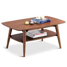 Amazon Com Giantex 2 Tier Coffee Accent Table Rectangular Sofa Side End W Storage Shelf Living Room Living Room Coffee Table Walnut Coffee Table Coffee Table