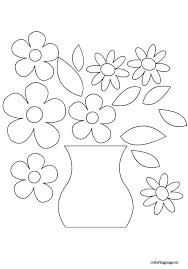 Flower Vase Template Coloring Page Vase Crafts Flower Printable Flower Template