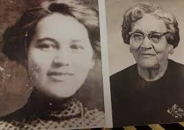 Grandma, Florence Olive Bird, Sadie Ross (née Bird), Mike Dufour, Ruby  Bird, Fred Bird, George Pascal & cousin Leona Poitras (née Bird)- 1950's