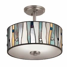 Shop the top 25 most popular 1 at the best prices! Tiffany Style Glass Shade Ceiling Lamp Semi Flush Mount Light Lighting Fixture Ebay