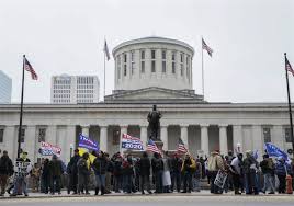 It is bordered by lake erie and michigan to the north, pennsylvania to the east, west virginia and kentucky to the south, and indiana to the west. Ohio Statehouse Prepares For Possible Armed March Sunday The Blade