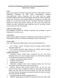 Segera bawa ke rumah sakit. Standart Operasional Prosedur Satuan Pengamanan Security