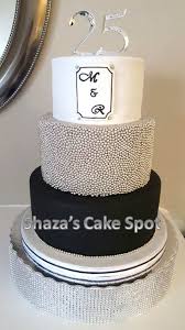Stir with a fork until blended. Black Silver And White 25th Anniversary Cake Shaza S Cake Spot