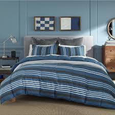Shop flange queen bed navy. Valmont Comforter Sham Set In Navy Nautica