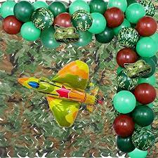 Luckily, i was able to find some camo/army themed party ware in tesco which helped a lot! Army Party Decorations Camouflage Balloons Garland For Military Party Outdoors Theme Birthday Party Supplies 75 Pack Buy Online At Best Price In Uae Amazon Ae