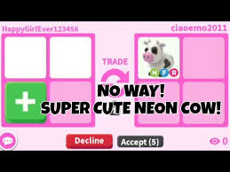 Trading Neon Highland Cow In Adopt Me! - Youtube