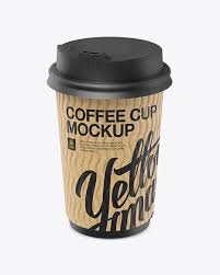 Kraft Coffee Cup Mockup Halfside View High Angle Shot In Cup Bowl Mockups On Yellow Images Object Mockups Free Mockup Mockup Psd Mockup Free Psd