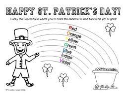 Among them there are all the major holiday symbols such as the leprechaun, pot of gold and shamrock. St Patrick S Day Coloring Page Learn The Rainbow Colors Rainbow Coloring Page