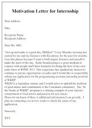 Motivation letter for a job template. 4 Free Sample Motivation Letter For Internship Templates