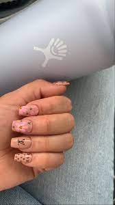Lv Nails Louis Vuitton Cherry Blossom Acrylic Nails Coffin Short Short Acrylic Nails Designs Cherry Nails