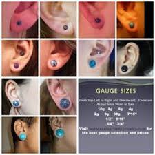 ear gauge size chart actual size and tribal themed ear