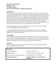Rough draft argument essay examples. Pdf Maker Classroom Manifesto Assignment Monica Miller Academia Edu