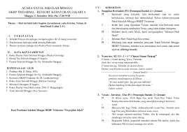 10 ide liturgi natal sekolah minggu bahasa batak contoh atau tata ibadah perayaan 30 keren tarian untuk anak acara partangiangan bona taon raja oloan 35 terbaik hkbp dalam. Doc Acara Natal Sekolah Minggu Hkbp Tridarma Ressort Kebayoran Jakarta Mita Tampubolon Academia Edu